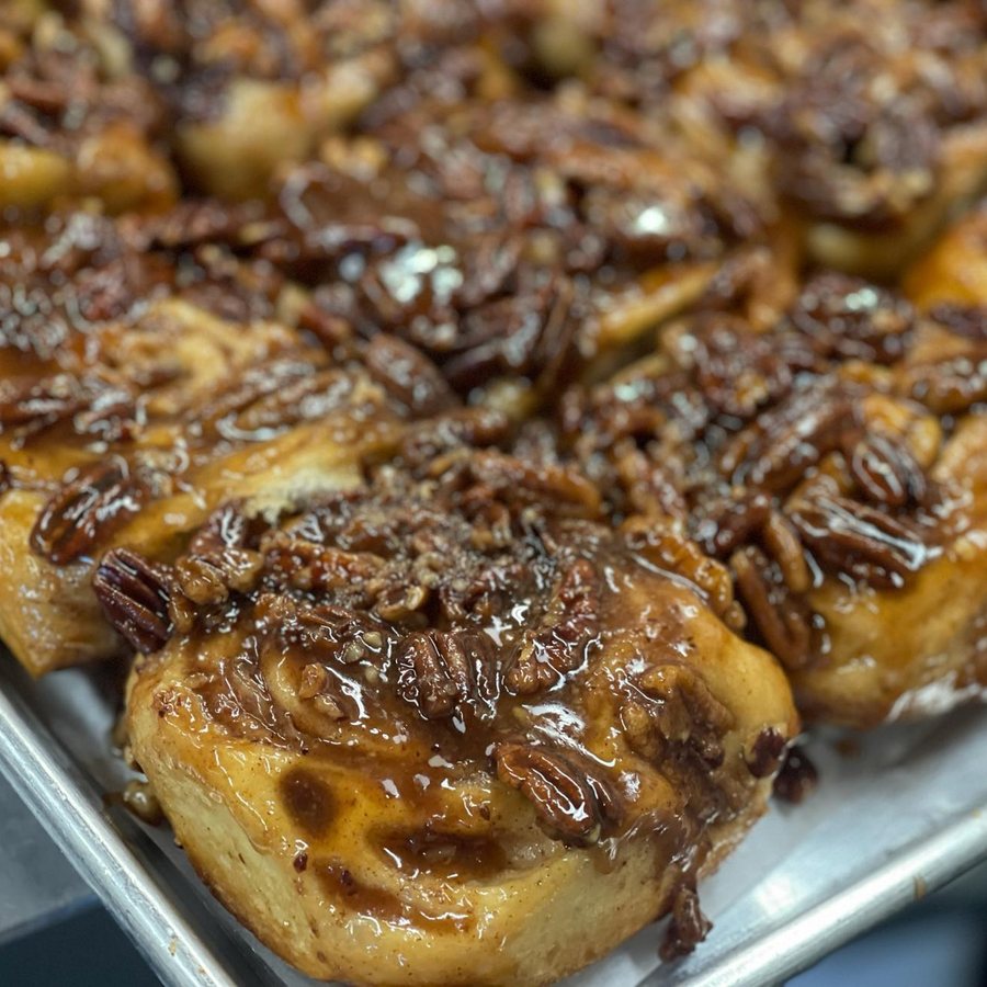 A pecan caramel sticky bun from The Nook